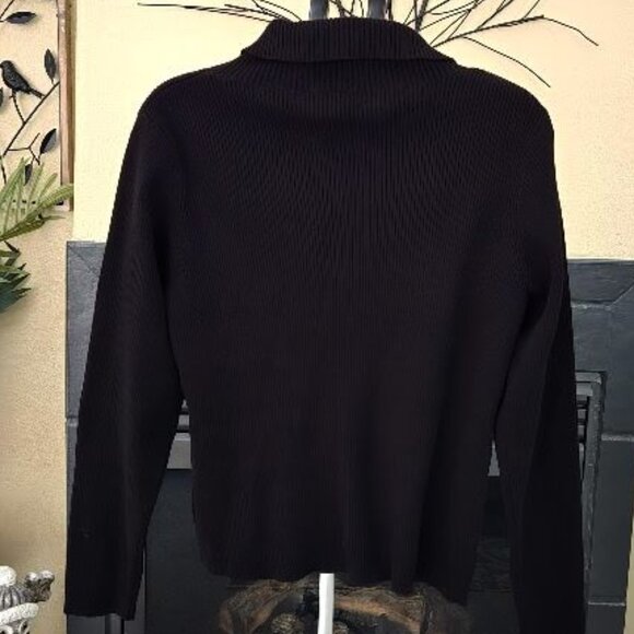 NWT Rafaella black V Neck ribbed sweater sz XL - Picture 2 of 3